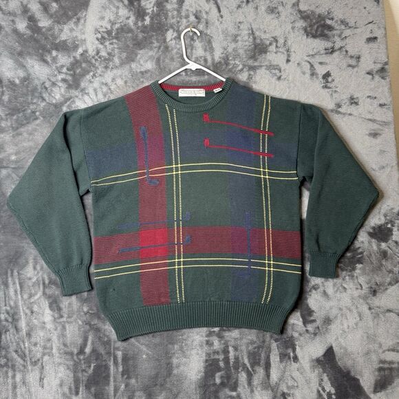 John Ashford Golf Knit Sweater Men’s X-Large Multi Color Long Sleeve Golf Accent - Picture 1 of 7